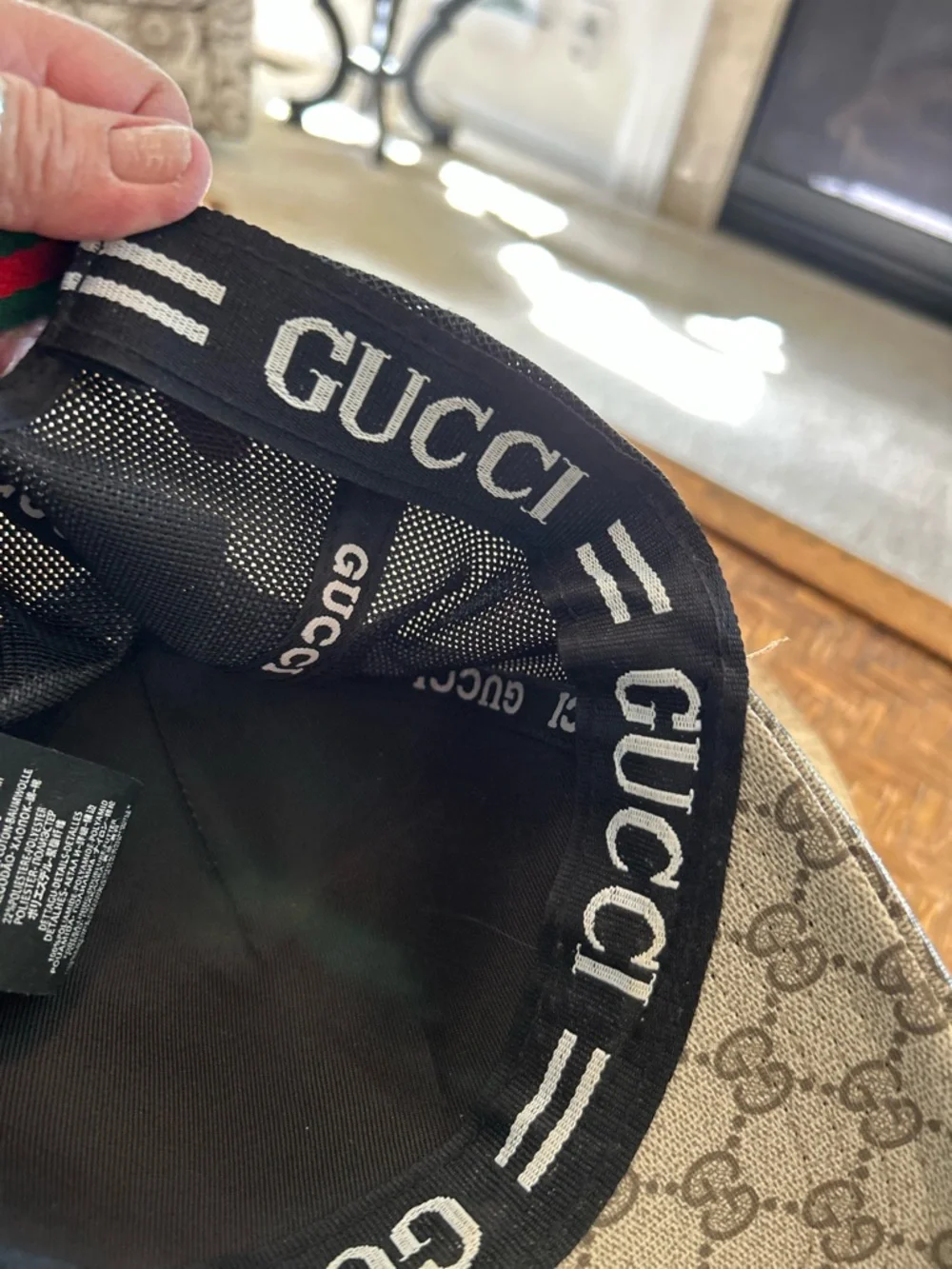 Gucci Beige GG Monogram Tiger Patch Trucker Cap - Picture 12 of 14